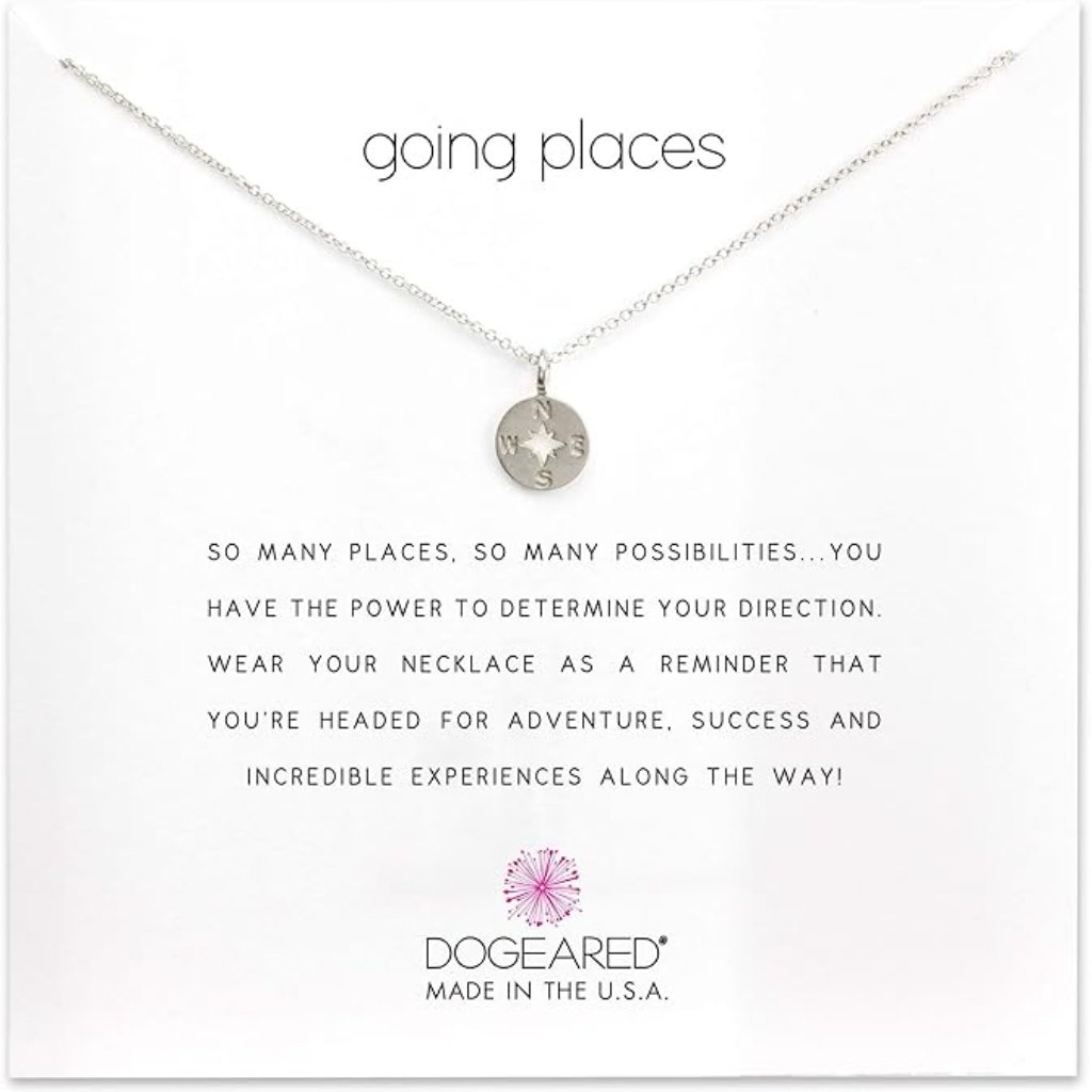Dogeared Womens Going Places Compass Necklace Sterling Silver 16-18 New 35$